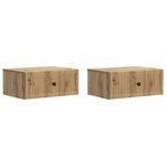 vidaXL Cabinet de chevet 2 Pièces Chêne artisanal 49 x 34 5 x 20 cm