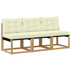vidaXL 3 pc Sofa de milieu extérieur Blanc