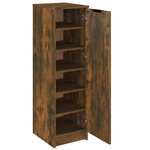 vidaXL Meuble à chaussures Chêne fumé 30x35x100 cm Bois d'ingénierie