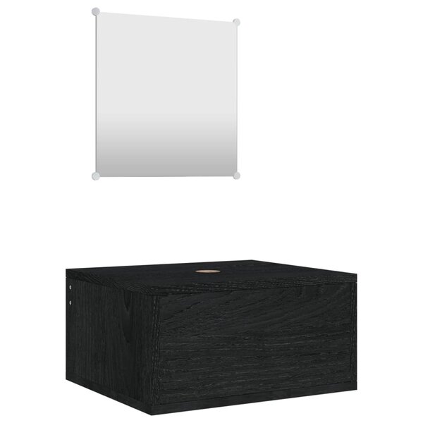 vidaXL Ensemble de meubles salle de bain 2 Pièces noir bois d'ingénierie