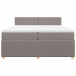 vidaXL Sommier à lattes de lit avec matelas Taupe 200x200 cm Tissu