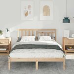 vidaXL Cadre de lit Marron 120 x 200 cm Bois massif en pin