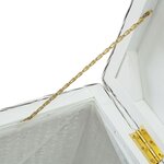 vidaXL Boîte de rangement Blanc 110 cm Rotin kubu naturel et acajou
