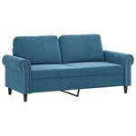 vidaXL Canapé à 2 places Bleu 140 cm Velours