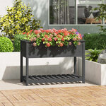 vidaXL Jardinière avec étagère Gris 111 5x54x81 cm Bois massif de pin