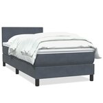 vidaXL Sommier à lattes de lit et matelas gris foncé 80x220 cm velours