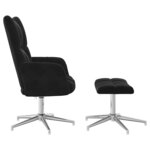 vidaXL Chaise de relaxation avec tabouret Noir Velours