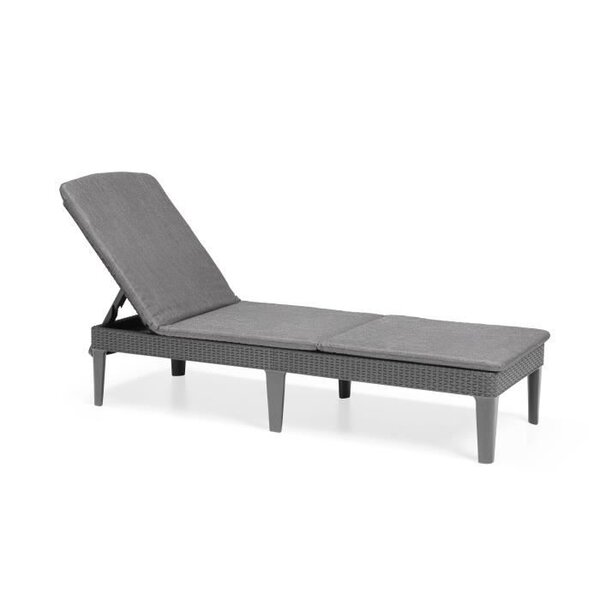 Bain de soleil avec coussin coloris gris foncé - imitation rotin tressé - ALLIBERT by KETER - 4 positions - JAIPUR