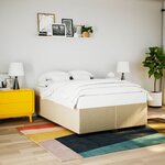 vidaXL Sommier à lattes de lit avec matelas Crème 140x200 cm Tissu