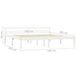 vidaXL Cadre de lit Blanc Bois de pin massif 160x200 cm