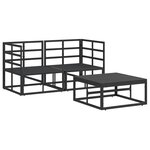 vidaXL Ensemble de canapé de jardin 3 Pièces Noir 70 x 70 x 32 cm