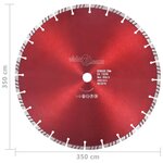 vidaXL Disque de coupe diamanté avec turbo Acier 350 mm