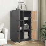 vidaXL Buffet haut Gris 67x40x108 5 cm Bois massif de pin