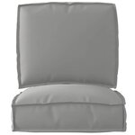 vidaXL Set de coussins de palette 2 Pièces Gris Tissu Oxford