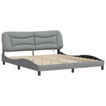 vidaXL Cadre de lit avec LED sans matelas Hvar gris clair 180x200 cm tissu