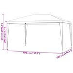 vidaXL Tente de fête 400 x 300 x 255 cm Rouge PE et acier