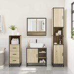 vidaXL Ensemble de meubles de salle de bain 3 Pièces chêne sonoma