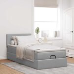 vidaXL Cadre de lit ottoman avec matelas gris clair 80x200 cm tissu