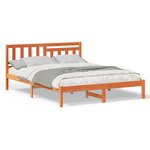 vidaXL Cadre de lit Marron cire 160 x 200 cm Bois massif en pin