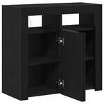vidaXL Buffet Noir 80 x 35 x 75 cm Bois d'ingénierie