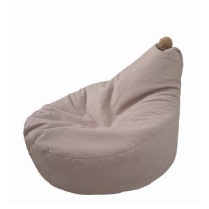 Pouf à pompon beige