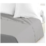 Drap Plat 100  coton 180 x 290 cm gris clair