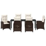 vidaXL Ensemble de salle à manger pour jardin 7 Pièces Marron polyrotin