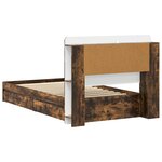 vidaXL Cadre de lit avec rangement avec tiroir Chêne fumé 75 x 190 cm