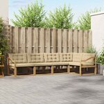 vidaXL Ensemble de canapés d'extérieur 5 Pièces Blanc et Beige
