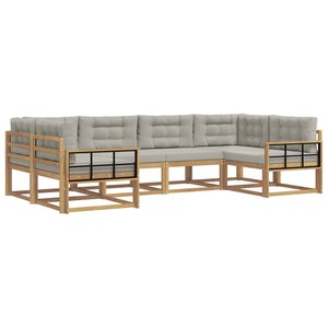 vidaXL Ensemble de canapés d'extérieur 6 pc Blanc et gris clair