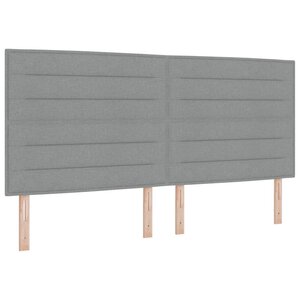 vidaXL Lit à ressort LED avec matelas Gris clair 200 x 200 cm tissu
