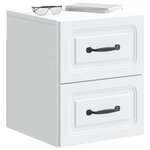 vidaXL Cabinet de chevet mural 2 Pièces Blanc 34 5 x 33 x 40 cm