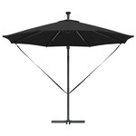 vidaXL Parasol banane à mât déporté Noir 294 x 294 x 248 cm