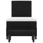 vidaXL Lit à ressorts avec tête de lit Noir 90 x 190 cm tissu