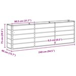 vidaXL Jardinière Anthracite 160 x 40 x 75 cm Acier