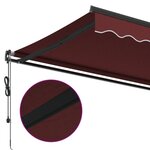 vidaXL Auvent rétractable automatique bordeaux 600x350 cm