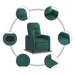 vidaXL Fauteuil inclinable Vert foncé Tissu