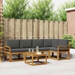 vidaXL Ensemble de canapés d'extérieur 6 Pièces Naturel et Anthracite