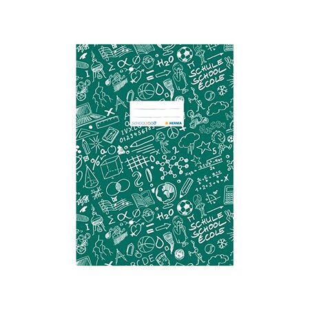 Protège-cahier Schoolydoo A4 polypro avec etiquette Vert HERMA