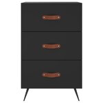 vidaXL Table de chevet noir 40x40x66 cm bois d'ingénierie