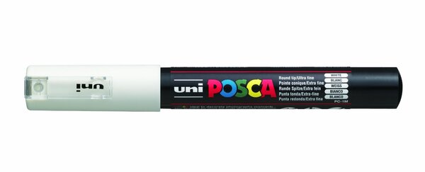 Marqueur pointe conique extra-fine posca pc1mc 0 7 - 1mm blanc x 12 posca