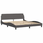 vidaXL Lit avec matelas gris 180x200 cm similicuir