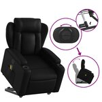 vidaXL Fauteuil inclinable de massage Noir Similicuir