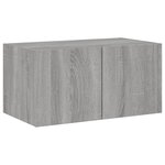 vidaXL Meuble TV mural avec lumières LED sonoma gris 60x35x31 cm