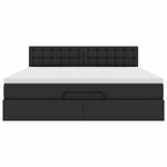 VidaXL Cadre de lit ottoman avec matelas noir 160x200 cm similicuir