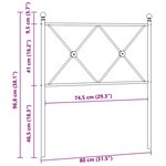 vidaXL Tête de lit de remplacement métal noir 75 cm