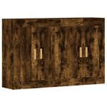 vidaXL Armoires murales 2 Pièces chêne fumé bois d'ingénierie