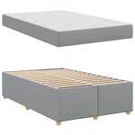 vidaXL Cadre de lit avec matelas Gris clair 120 x 190 cm tissu