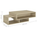 vidaXL Table basse Chêne sonoma 105x55x32 cm Bois d’ingénierie