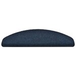 vidaXL Tapis d'escalier autocollants 15 Pièces Bleu 65x21x4 cm Aiguilleté
